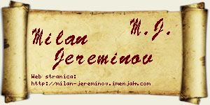 Milan Jereminov vizit kartica